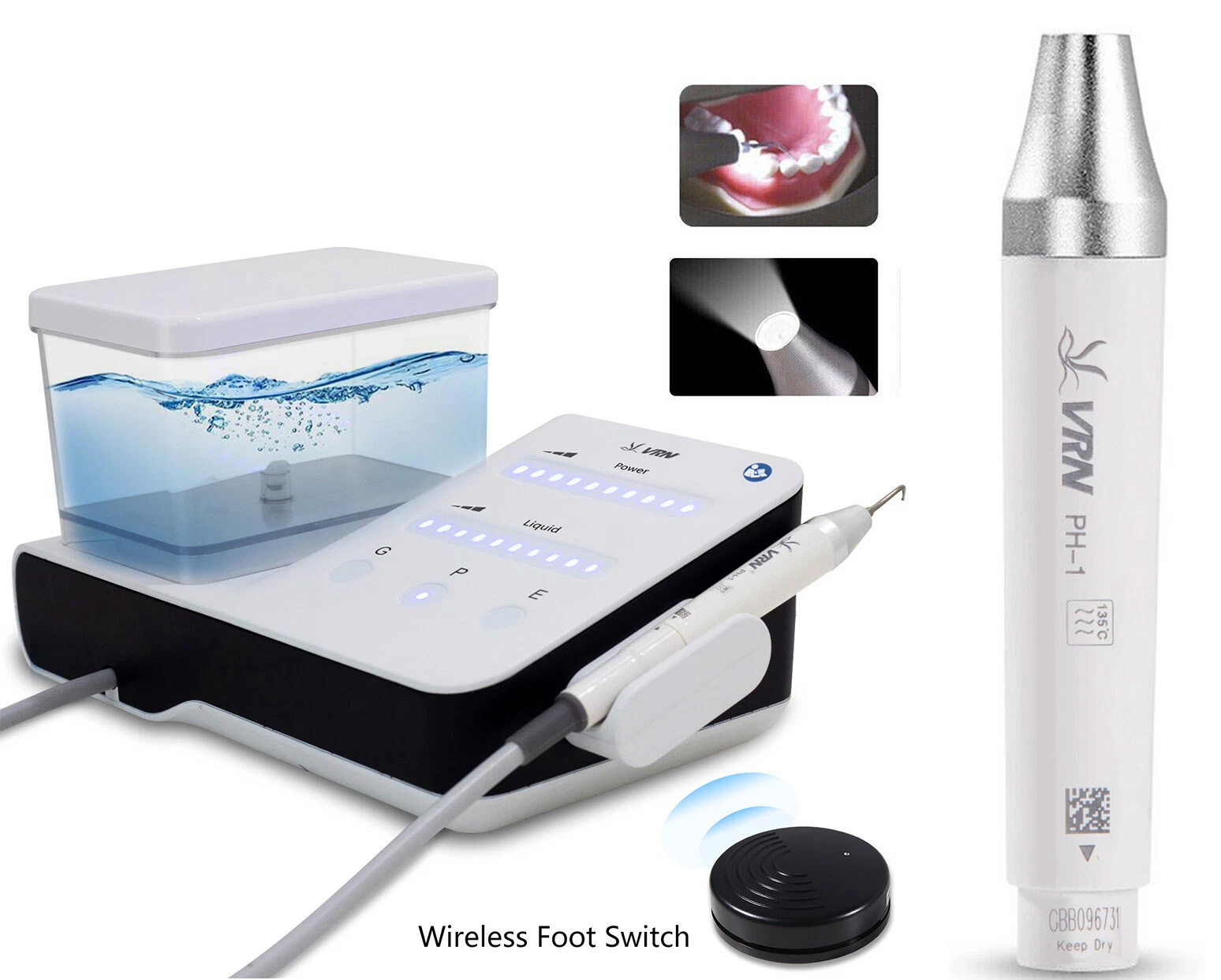 VRN DA-20 Détartreur dentaire ultrasonique + pièce à main LED (embouts compatibles EMS Woodpecker)